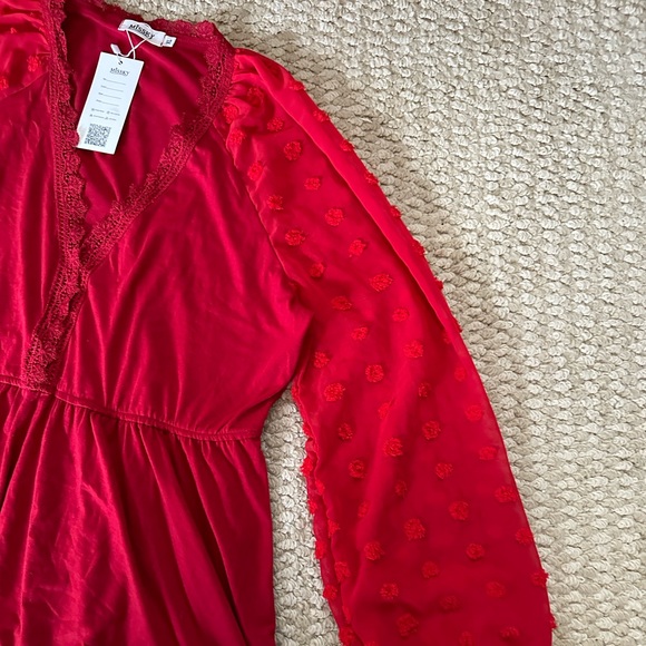 Missky red blouse with long sleeve - Picture 6 of 7